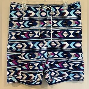 Tommy Bahama Blue and Purple Geometric Hybrid Shorts